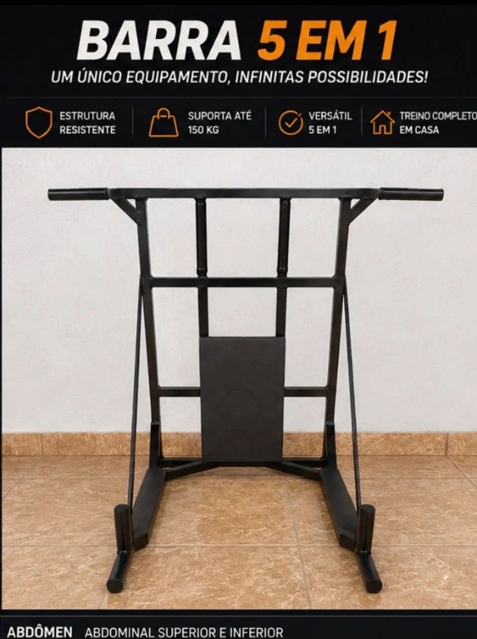 Barra para musculação 5 em 1 