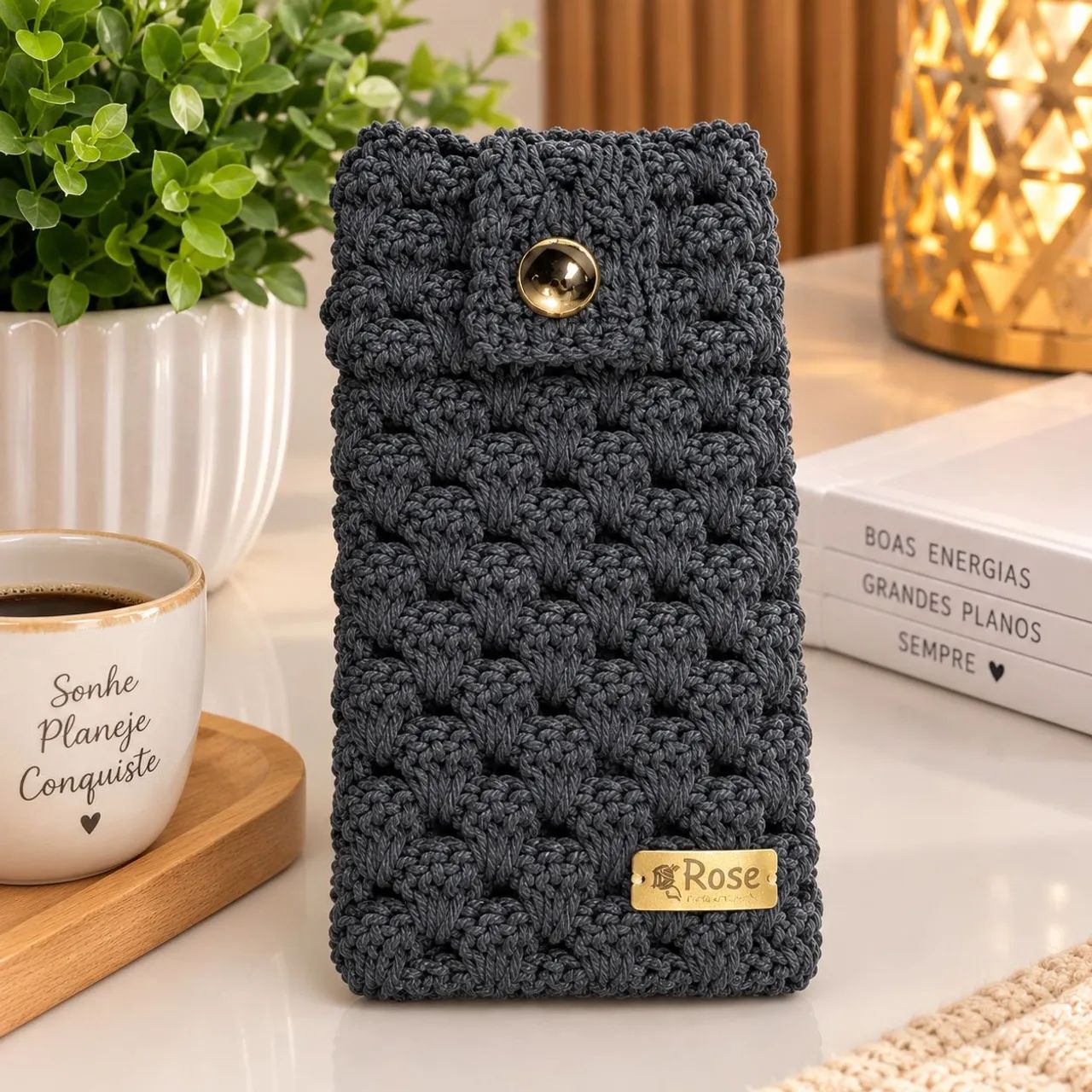 Porta Celular Case Crochê  - Foto 5
