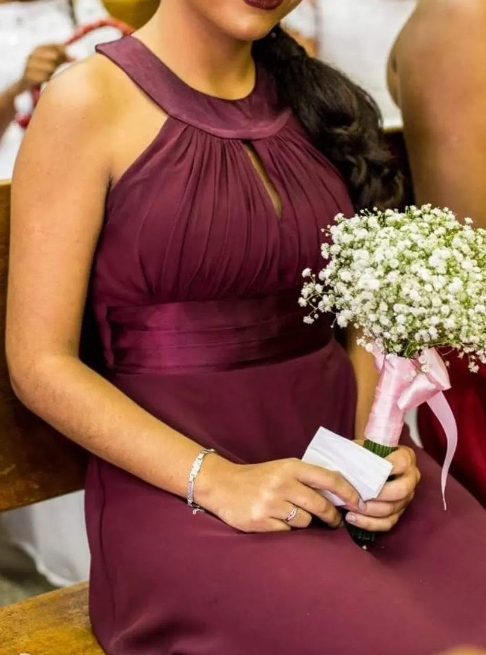 Vestido Longo Cor Marsala - Foto 2