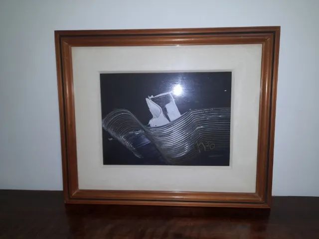 Quadro Abstrato Minimalista Preto e Branco Fábio Pace - Década de 70 - Foto 5