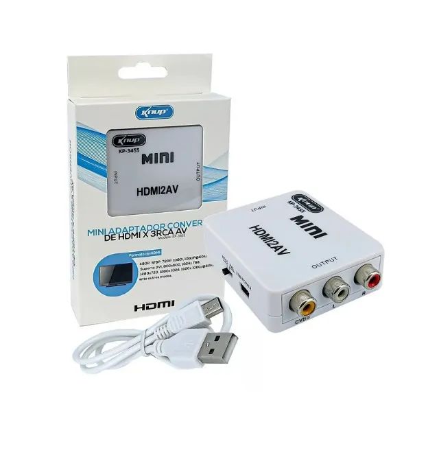 Conversor Hdmi para AV Rca Knup