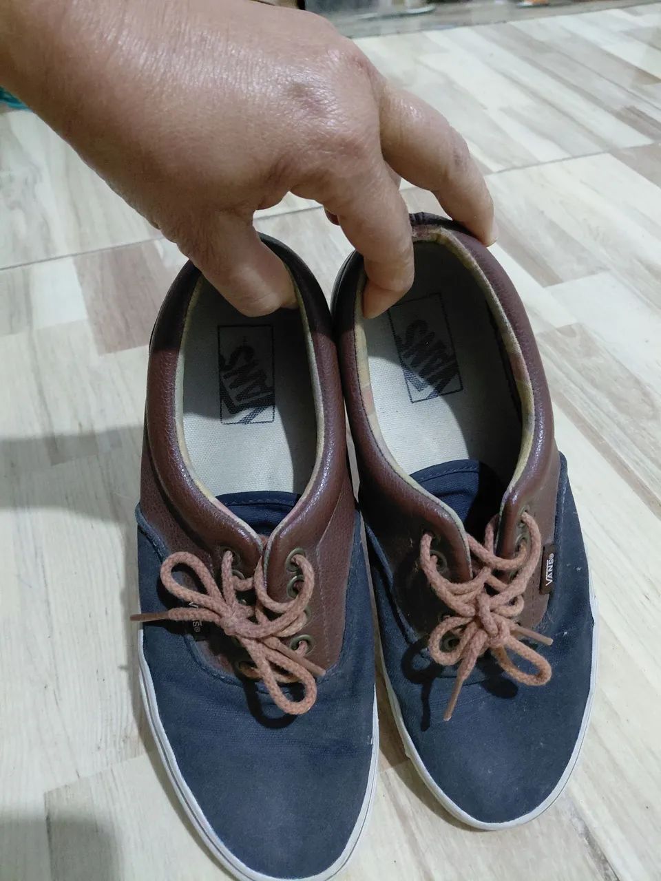 tênis vans azul + marrom - tam. 40