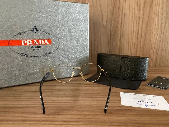 Óculos dourado Prada Unissex  - Foto 3