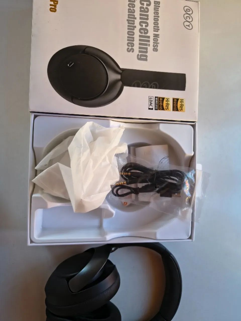 Headset QCY H3 Pro ANC 50dB Bluetooth 5.4 Multiponto 55h Cor Preto - Foto 5