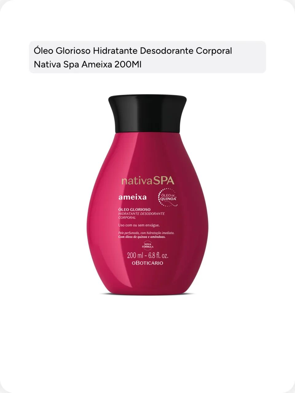 Nativa SPA Ameixa - Óleo Glorioso 200ml