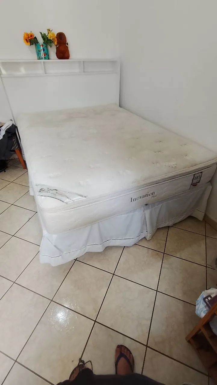 Colchão Casal Pillow Top com Box e Cabeceira de MDF - Foto 4