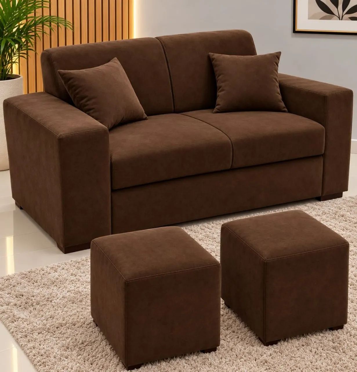 Sofá com pufs promoção entrega grátis  - Foto 2