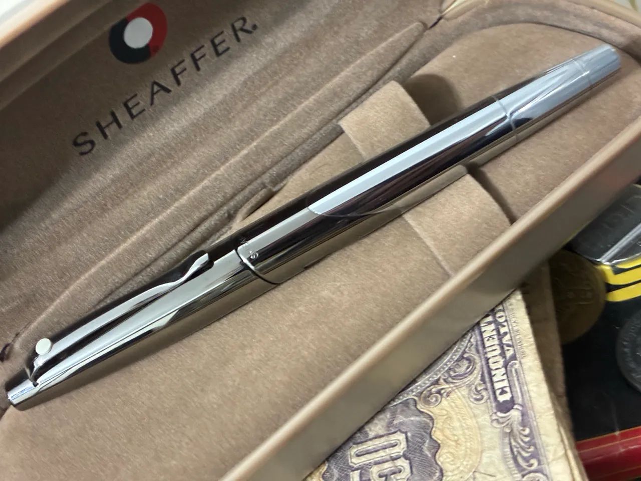 Sheaffer Intrigue Fountain Pen 2000–2004, Palladium and Chrome, 14K Nib