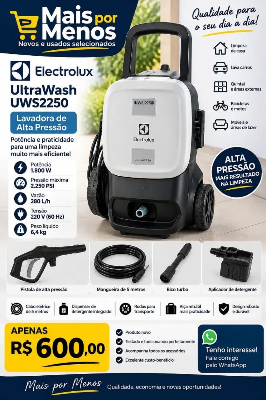 Lavadora de alta pressão Eletrolux 220v 