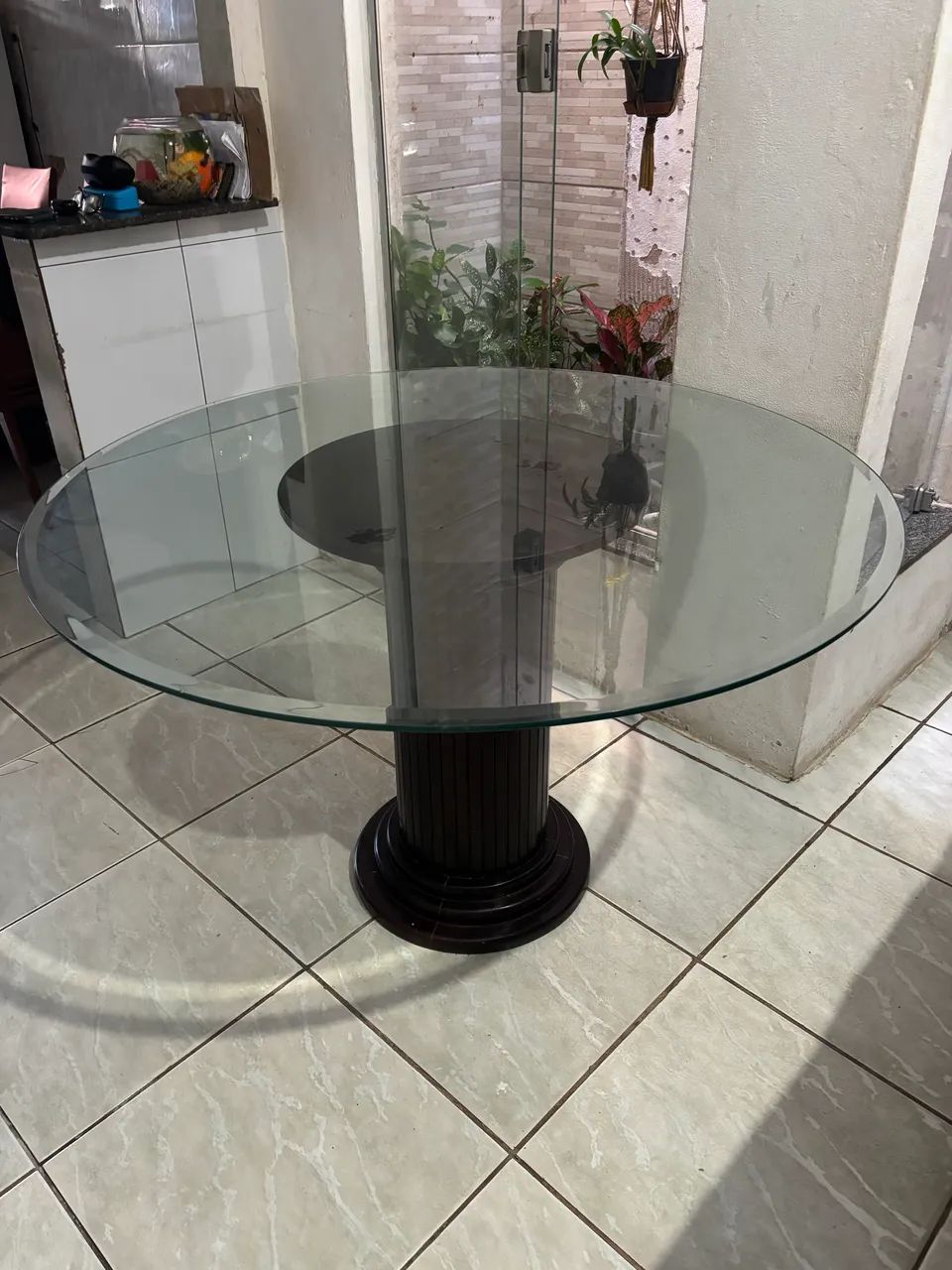 Mesa de madeira e vidro  - Foto 2