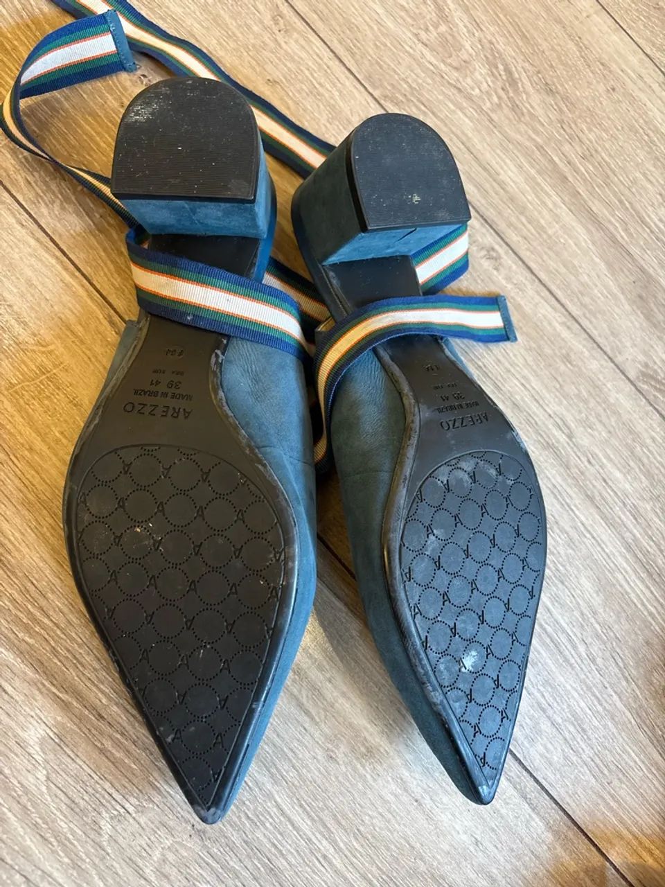 sapato arezzo nobuck azul 38 - Foto 5