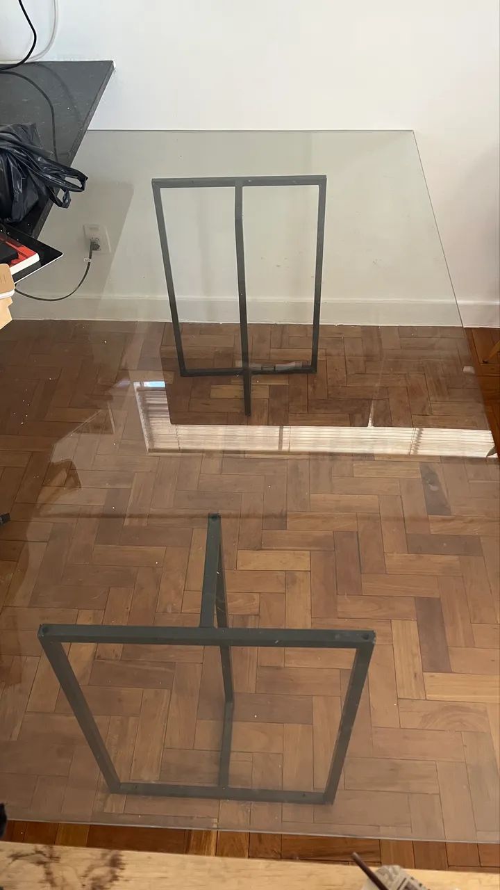 Tampo de Vidro para mesa - dimensões 107x198cm 