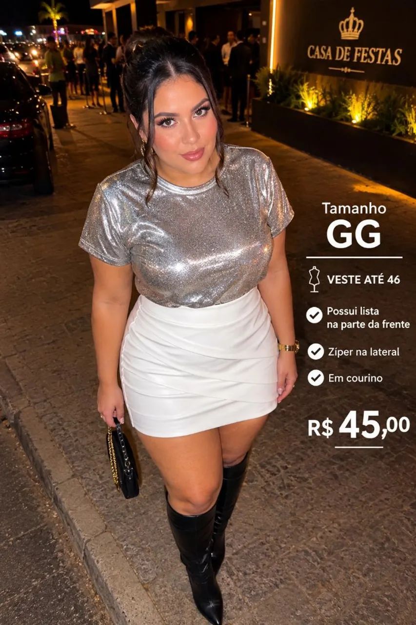 Saia de couro ecológico GG, n° 46 - Foto 2