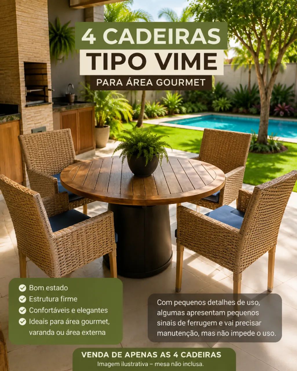 Cadeiras para área gourmet