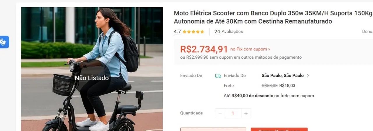Scooter bike elétrica  - Foto 3