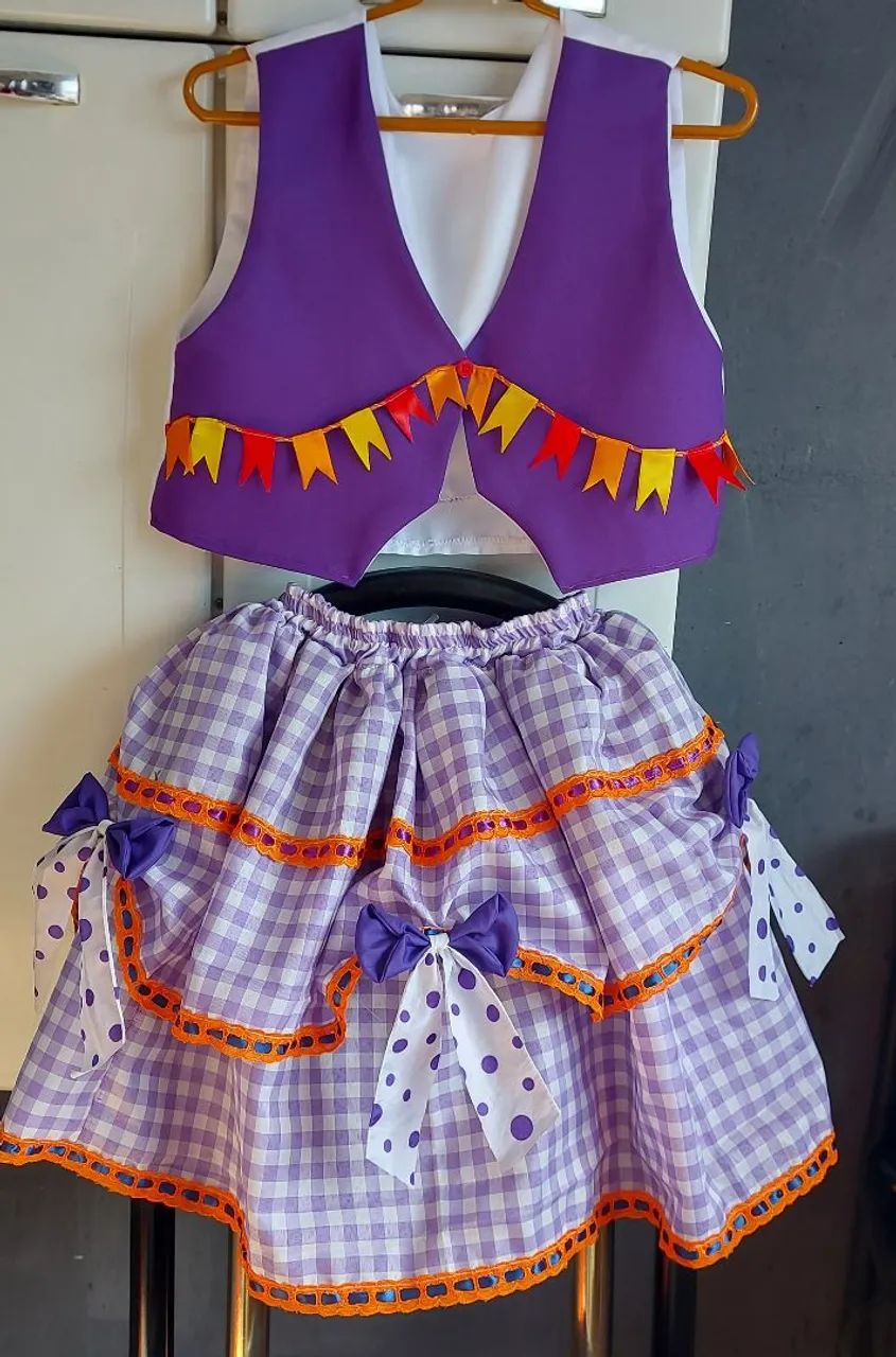 Conjunto Junino saia e colete, N°36, exclusivo e novo - Foto 5
