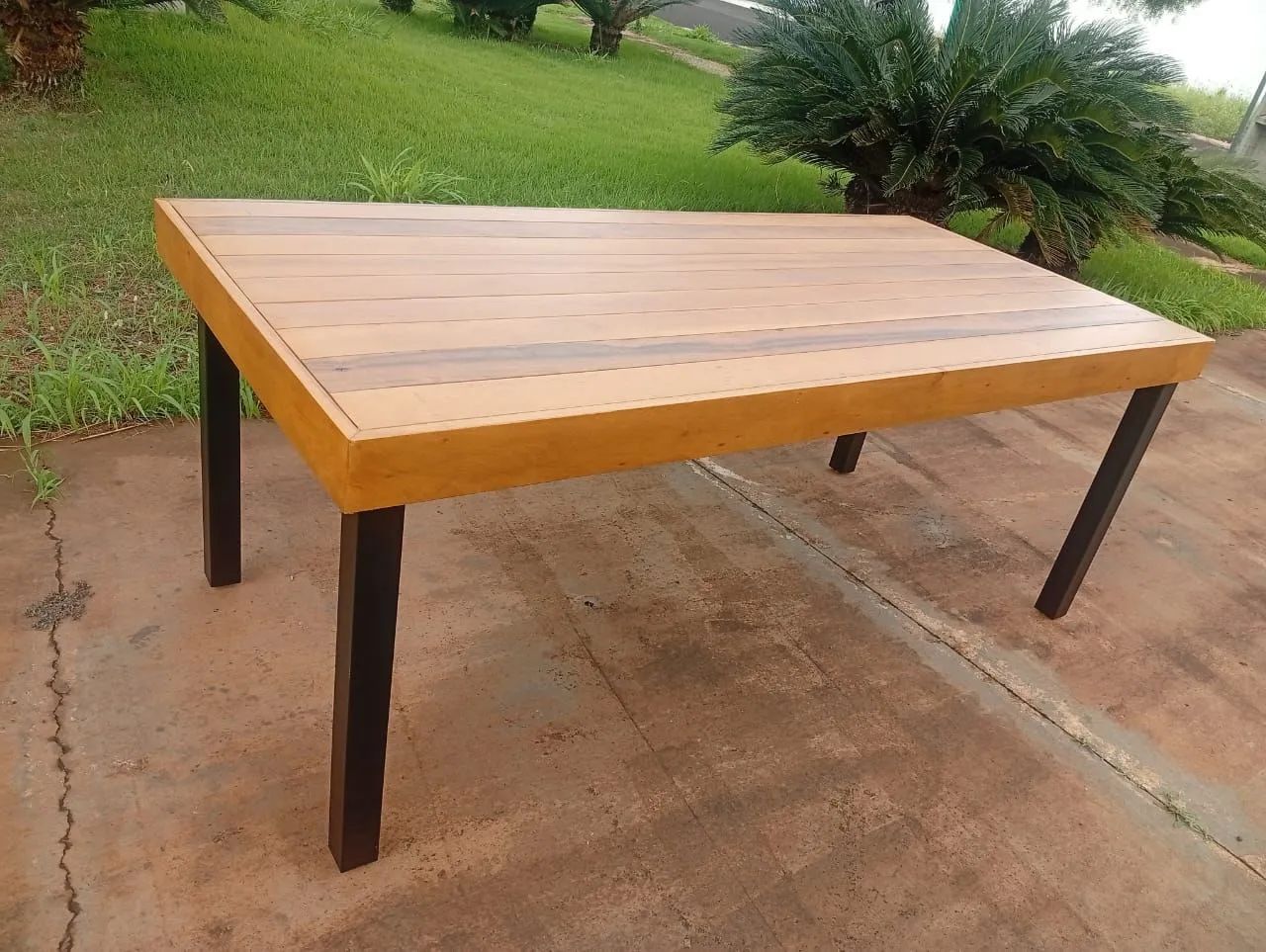 Mesa de madeira estrutura de aço  - Foto 5