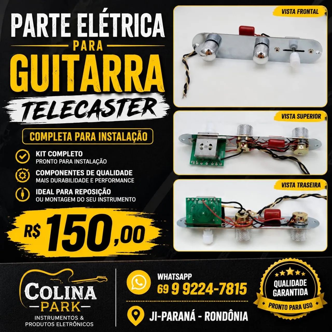 Parte Elétrica Completa Guitarra Telecaster 