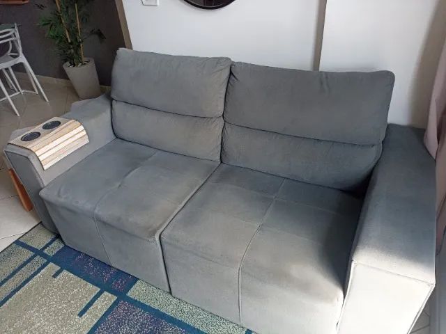 Sofá retrátil cinza 1.80cm 2 lugares418478615923281920