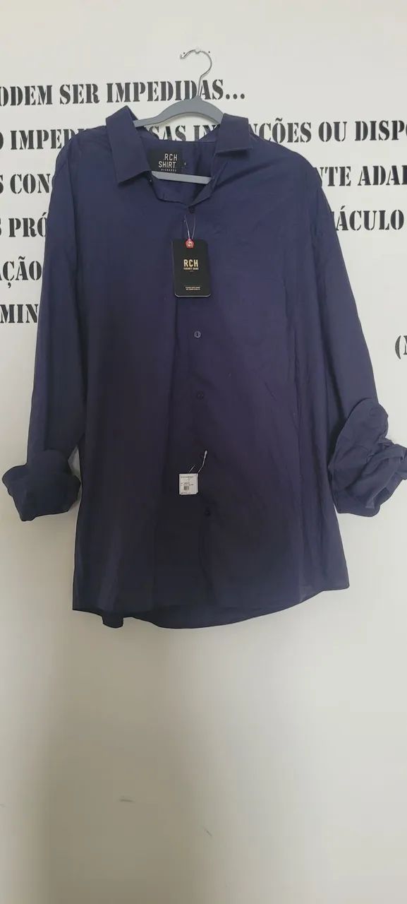 Camisa Richards azularinho manga longa GG