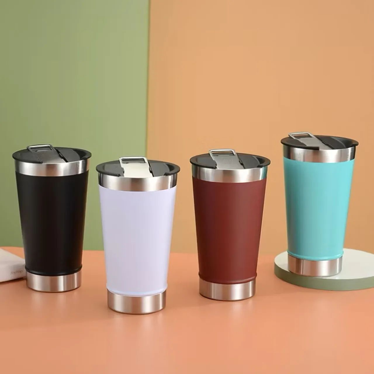 Copo térmico INOX 473ml com Tampa e Abridor