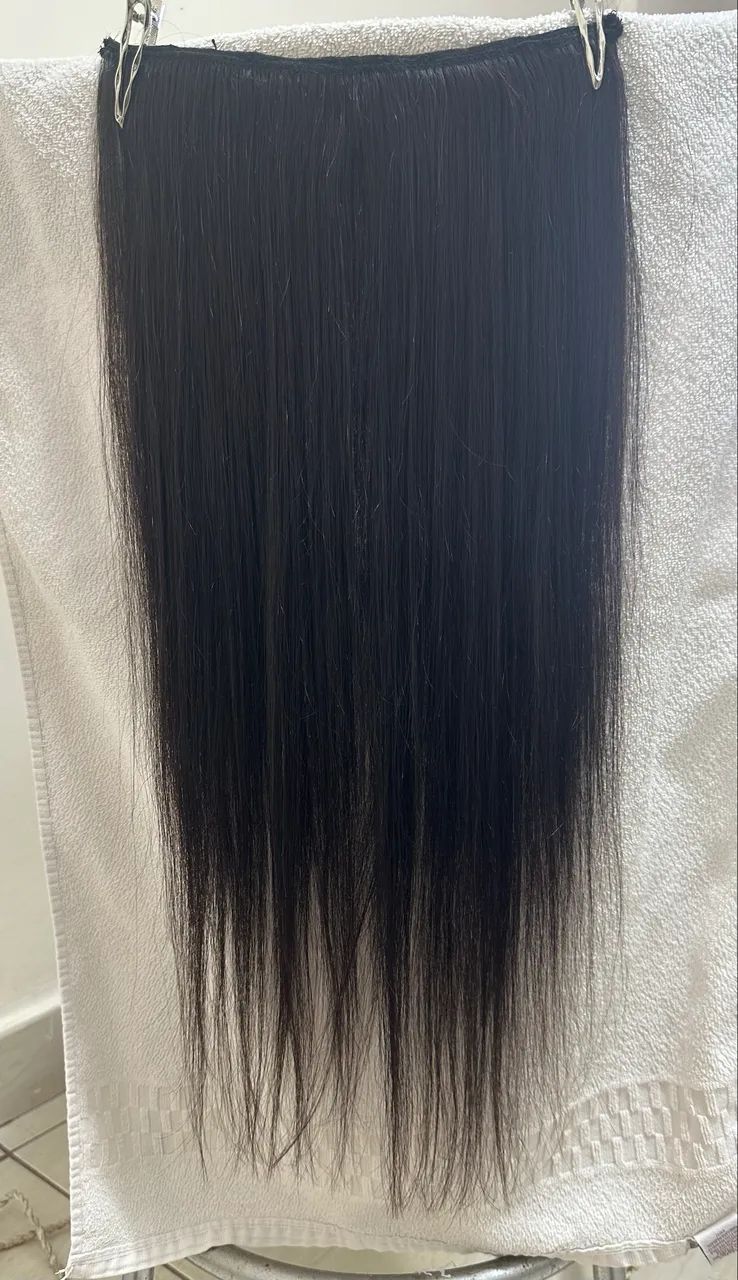 Cabelo vietnamita natural - 3 telas - ótimo estado - Foto 2