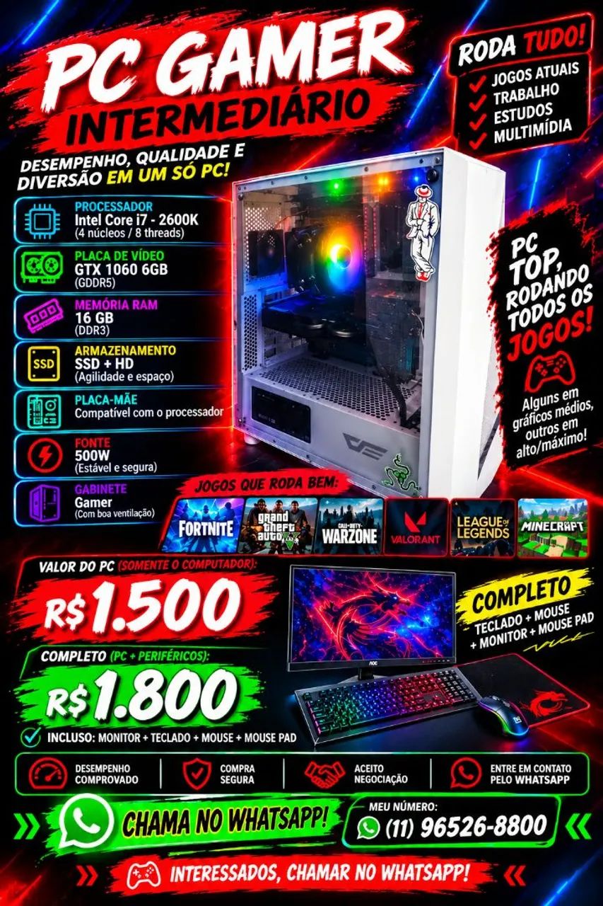 Pc GAMER intermediário 