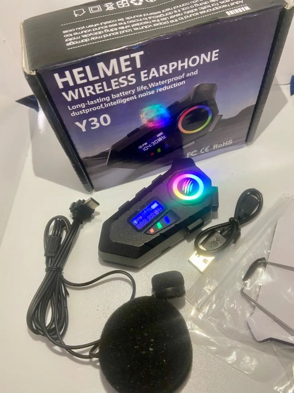 FONE BLUETOOTH CAPACETE DE MOTO COM RADIO  - Foto 2