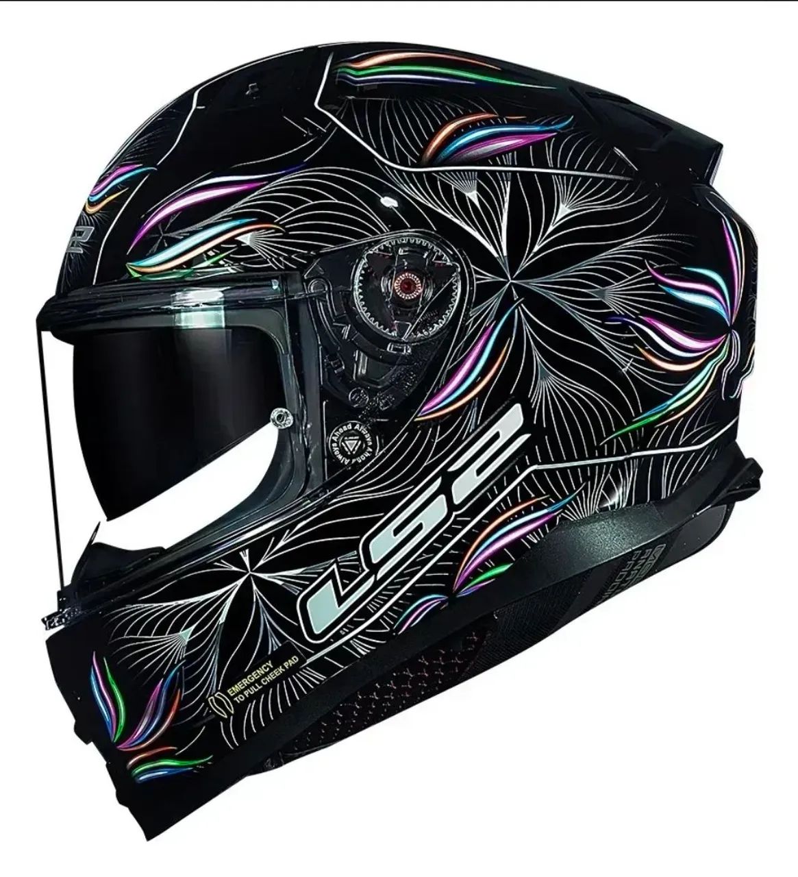 Capacete LS2 vector 2 Tropical preto com óculos de sol