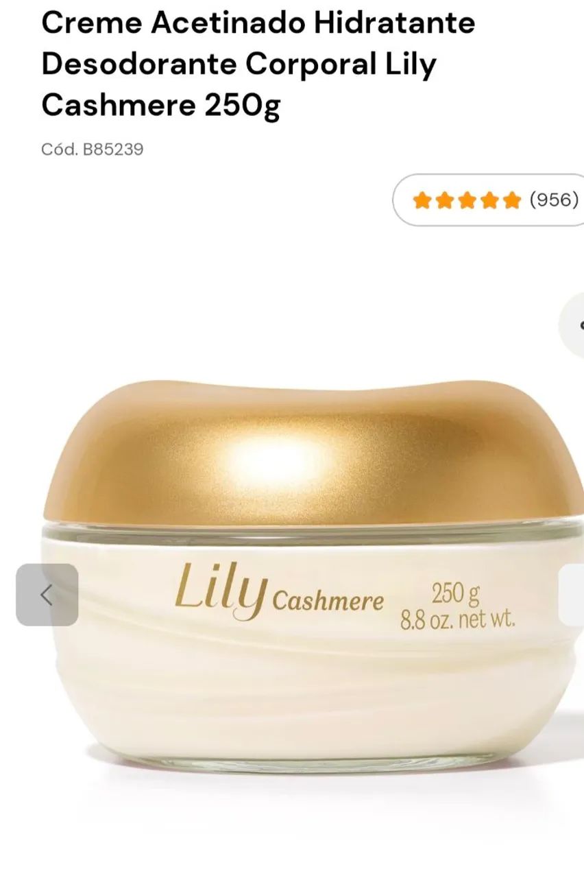 Hidratante corporal Lilly Cashmere lançamento 