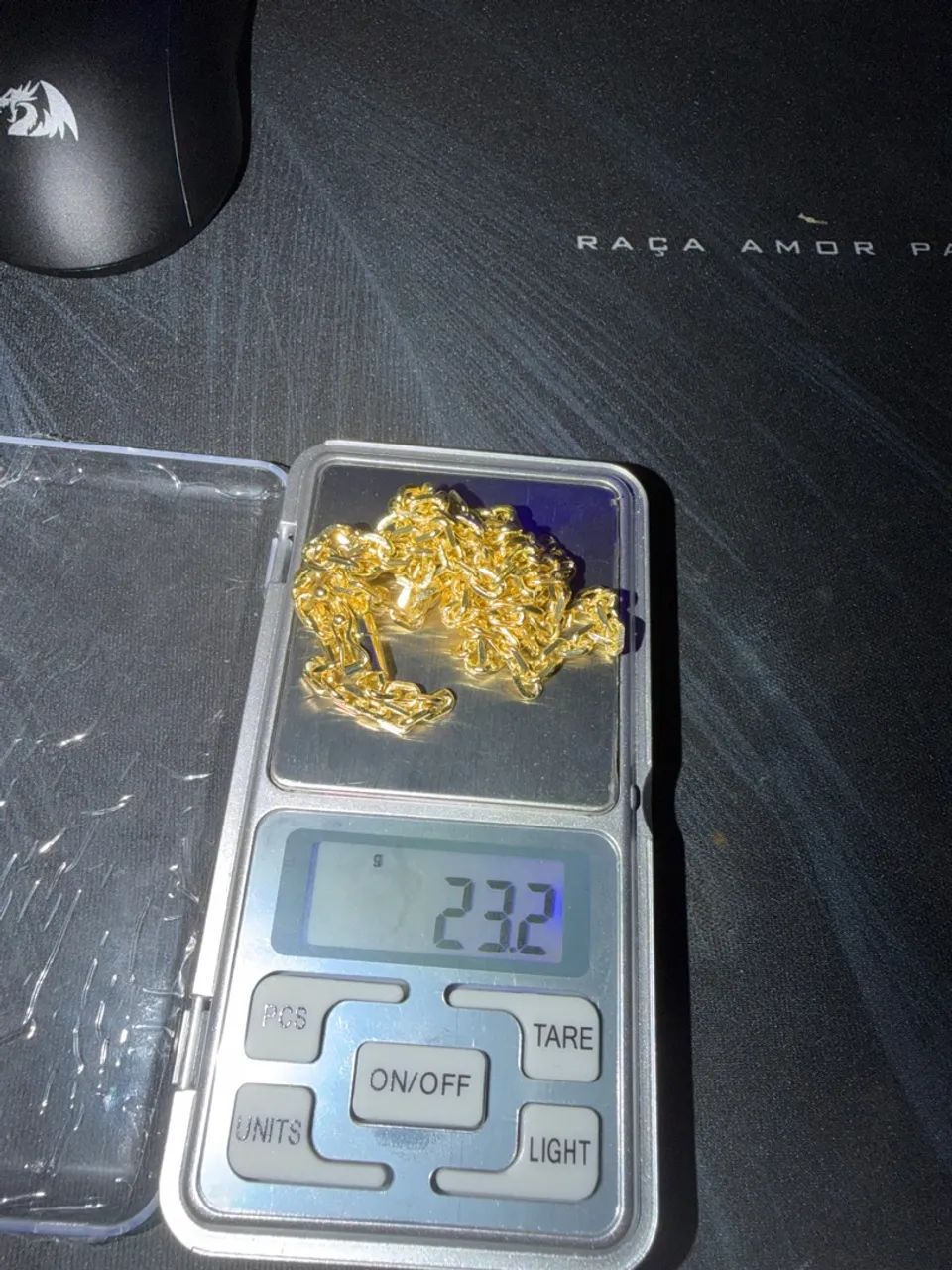  Cordão de ouro 18k cadeado