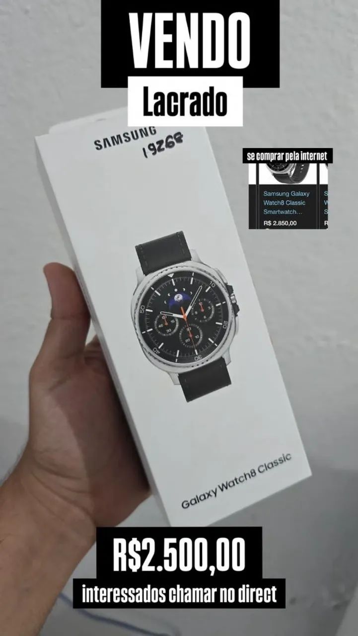 Galaxy watch 8 classic com nota fiscal