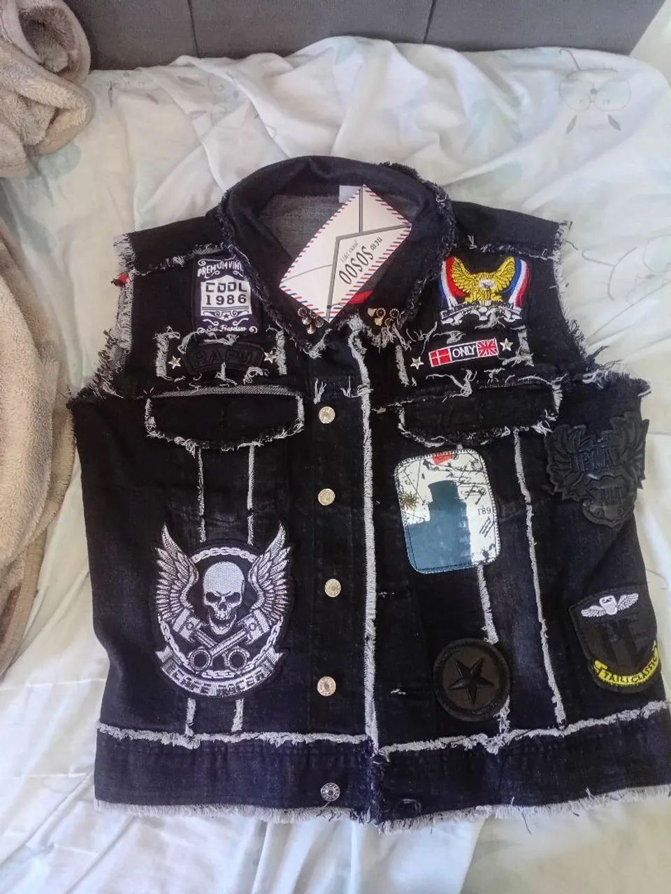 Colete jeans punk motoclube - Foto 2