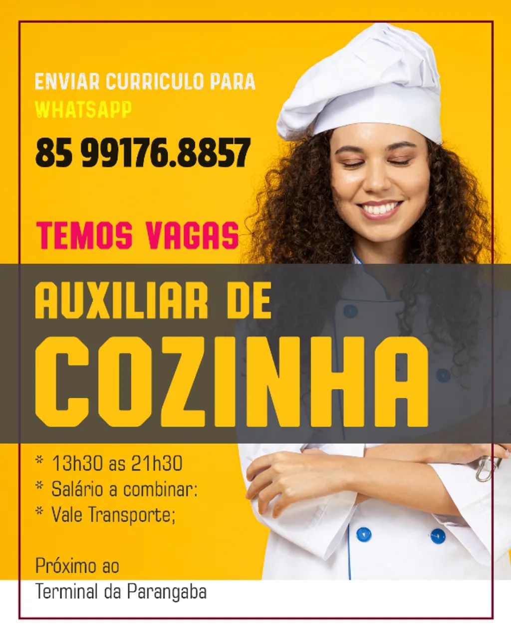 Vaga para Auxiliar de Cozinha