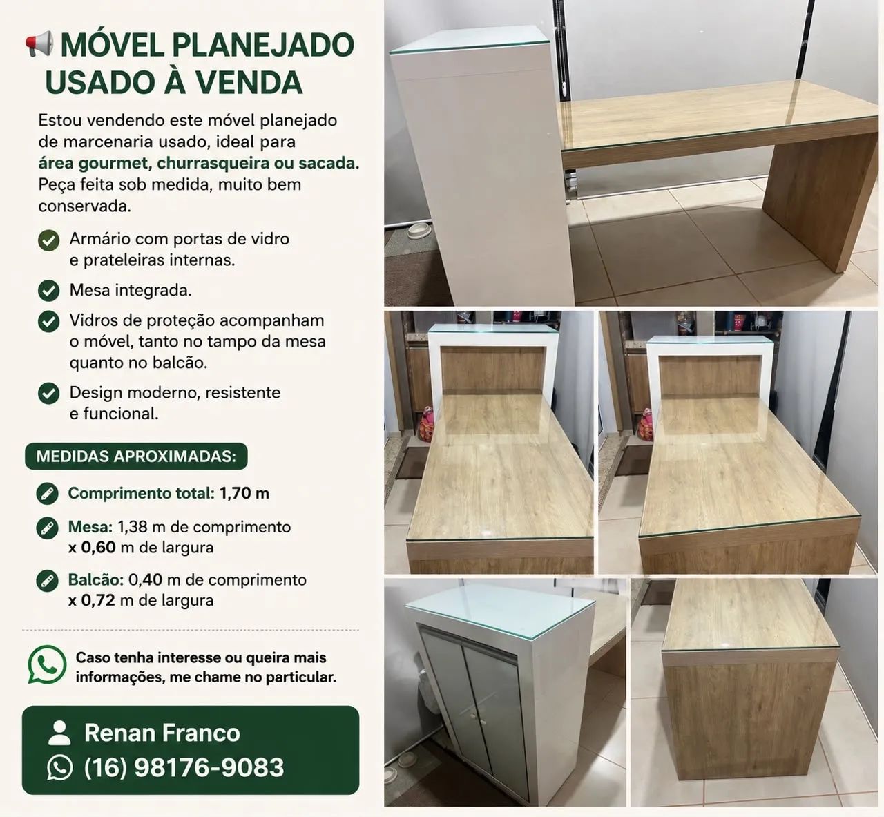 Balcão com mesa Planejado 