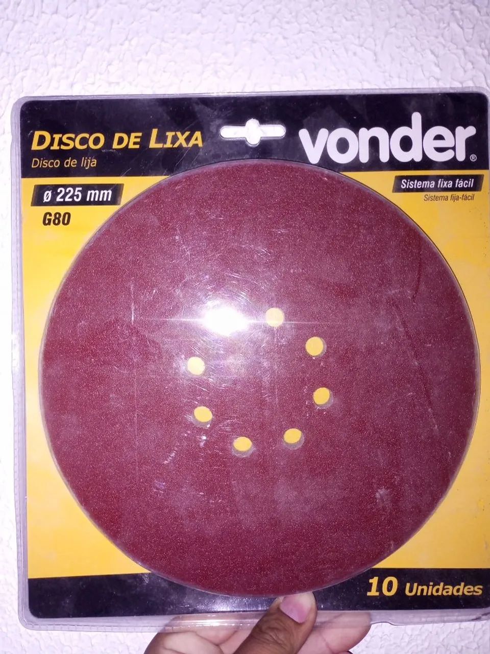 Disco de lixa 225mm 10 unidades R$ 30 Reais 