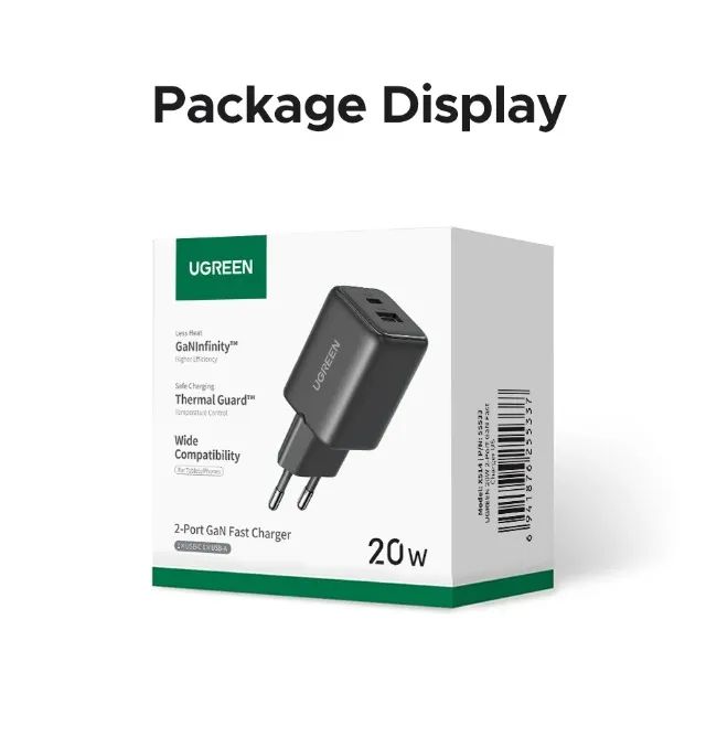 Carregador Ugreen X514 GaN DualPort 20W (USB-C + USB-A) -Entrega Grátis- - Foto 5