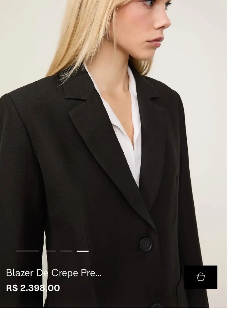 Blazer Animale Preto de Crepe - Foto 4