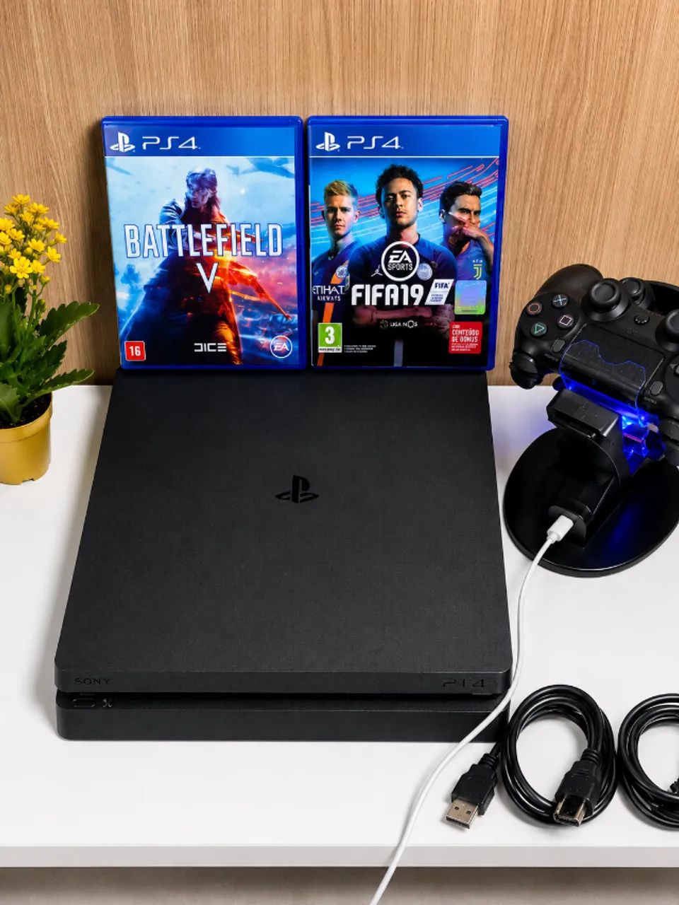 Ps4 Slim + 2 controles e base de carregamento  - Foto 4