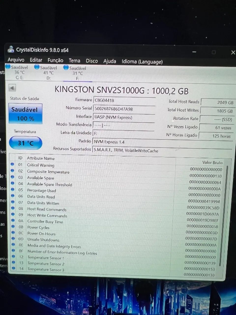 Ssd NVMe Kingston NV2 1Tera441992515285176321