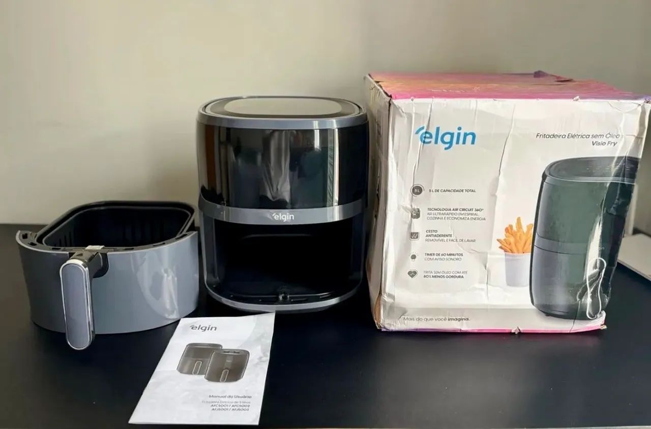 Airfryer Fritadeira Elétrica Vision Fry Elgin 5 Litros NOVA NA CAIXA! - Foto 3
