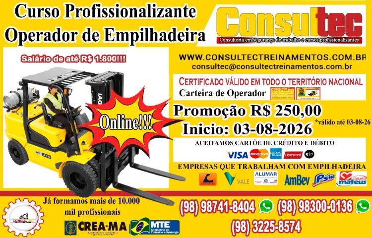 Curso de Operador de Empilhadeira 03-08-2026