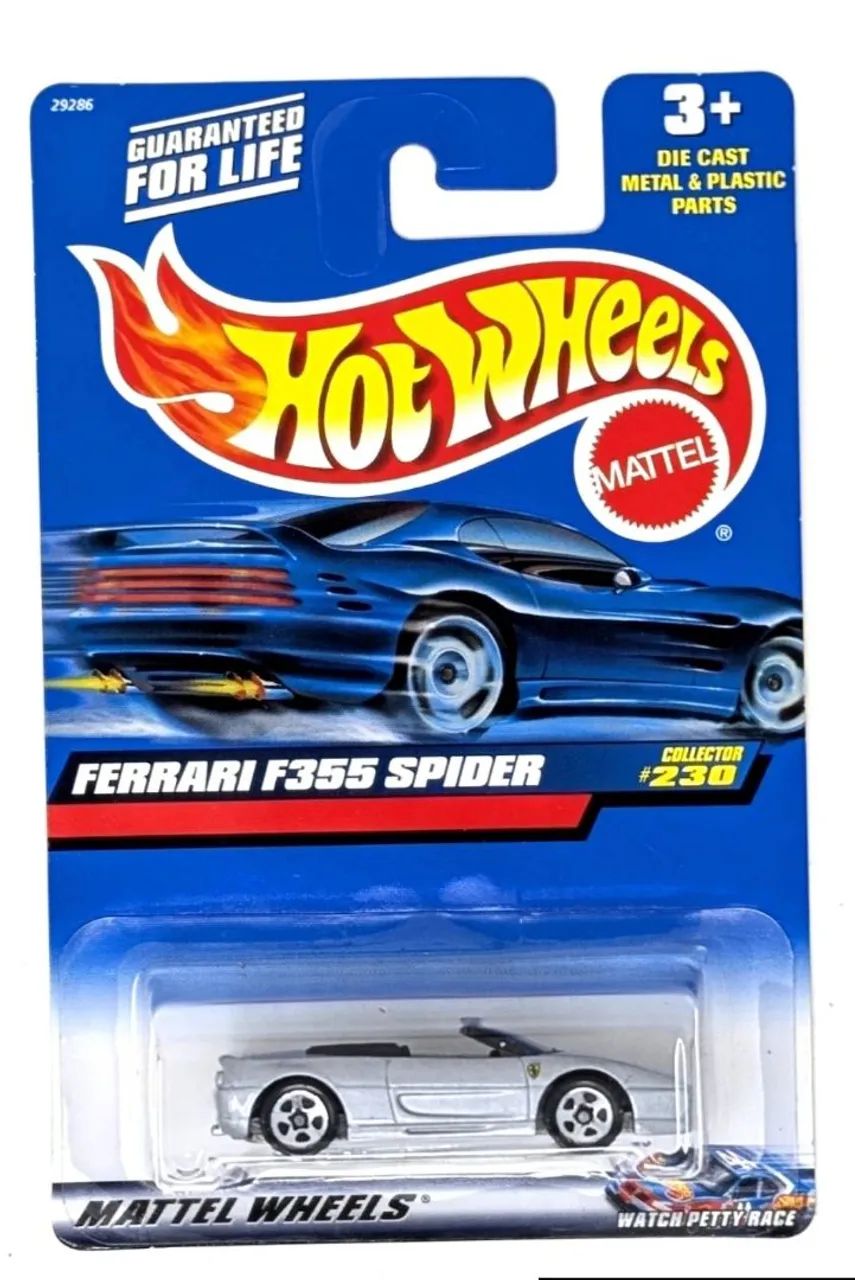 Hot Wheels Ferrari F355 Spider Collector #230 Prata com Cromado 5