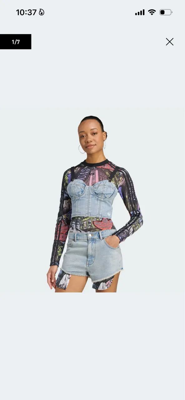 ADIDAS X JEREMY SCOTT SUTIÃ DE JEANS - Foto 2
