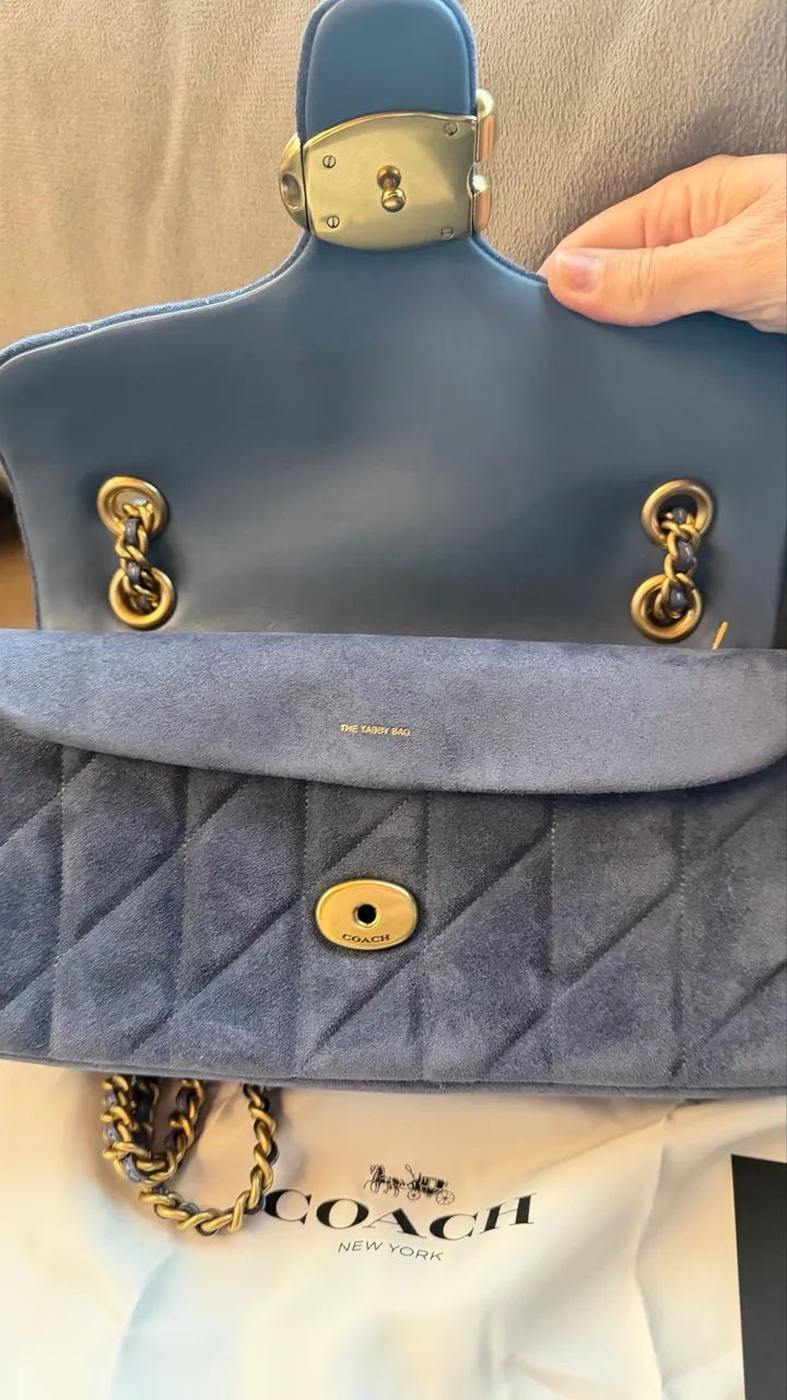 Coach tabby 26 em suede azul  - Foto 5