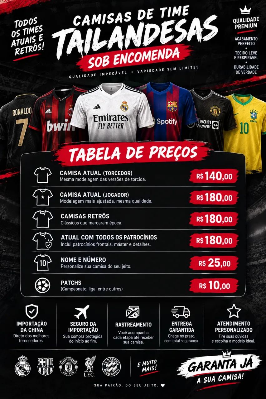 Camisas de time tailandesas sob encomenda - Foto 2