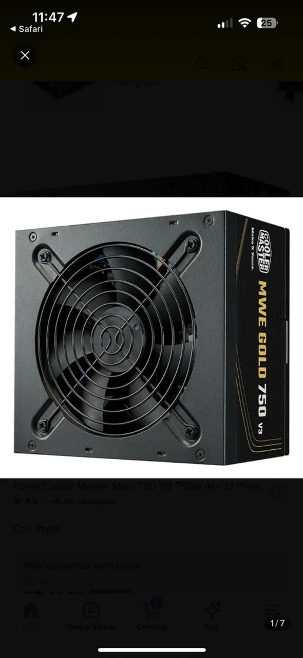 Fonte ATX Cooler Master 750W
