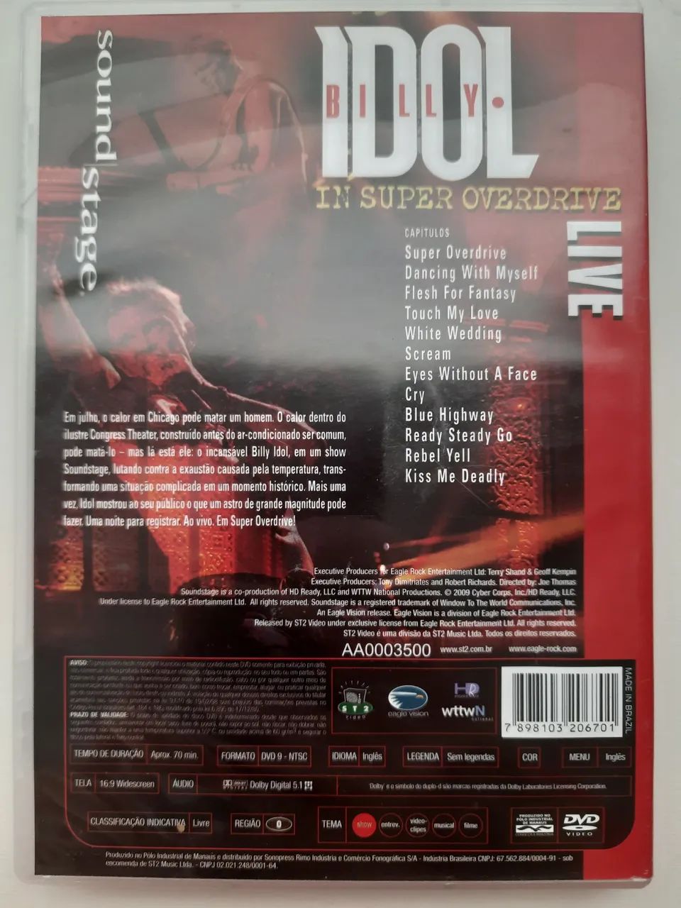 Dvd Billy Ídol - Live in Super Overdrive - Foto 2