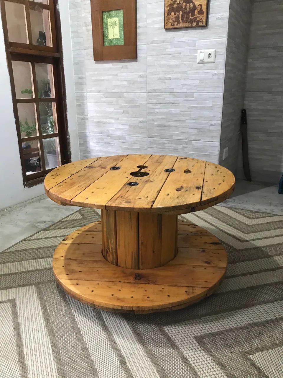 Mesa de centro de carretel de madeira  - Foto 2
