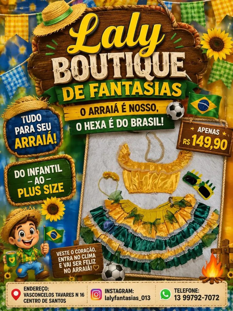 Saia e vestidos caipira 